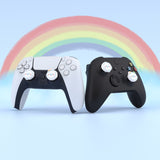 PlayVital Cute Thumb Grip Caps for PS5/4 Controller, Silicone Analog Stick Caps Cover for Xbox Series X/S, Thumbstick Caps for Switch Pro Controller - Rainbow Clouds & Rainy Clouds - PJM3014