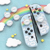 PlayVital Cute Thumb Grip Caps for PS5/4 Controller, Silicone Analog Stick Caps Cover for Xbox Series X/S, Thumbstick Caps for Switch Pro Controller - Rainbow Clouds & Rainy Clouds - PJM3014