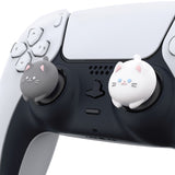 PlayVital Cutie Kitty Cute Thumb Grip Caps for PS5/4 Controller, Silicone Analog Stick Caps Cover for Xbox Series X/S, Thumbstick Caps for Switch Pro Controller - PJM3019