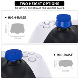 PlayVital Blue Thumbs Pro Armor Thumbstick Extender Joystick Caps Grip for ps5 Controller - 2 High Raise and 2 Mid Raise Dome - PJM4003