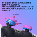 PlayVital Orchid Purple & Heaven Blue Thumbs Pro Armor Thumbstick Extender Joystick Caps Grip for ps5Controller -2 High Raise and 2 Mid Raise Dome - PJM4004