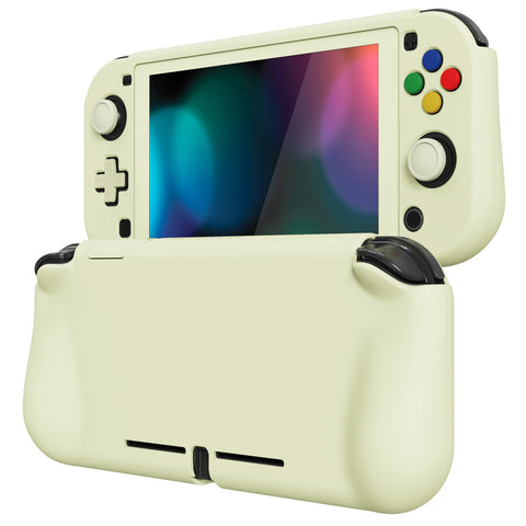 PlayVital ZealProtect Protective Case for Nintendo Switch Lite, Hard Shell Ergonomic Grip Cover for Nintendo Switch Lite w/Screen Protector & Thumb Grip Caps & Button Caps -  Antique Yellow - PSLYP3006