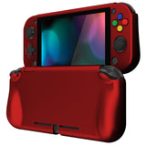 PlayVital ZealProtect Protective Case for Nintendo Switch Lite, Hard Shell Ergonomic Grip Cover for Nintendo Switch Lite w/Screen Protector & Thumb Grip Caps & Button Caps -  Scarlet Red - PSLYP3010