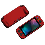 PlayVital ZealProtect Protective Case for Nintendo Switch Lite, Hard Shell Ergonomic Grip Cover for Nintendo Switch Lite w/Screen Protector & Thumb Grip Caps & Button Caps -  Scarlet Red - PSLYP3010