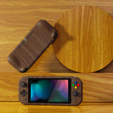 PlayVital ZealProtect Protective Case for Nintendo Switch Lite, Hard Shell Ergonomic Grip Cover for Switch Lite w/Screen Protector & Thumb Grip Caps & Button Caps - Wood Grain - PSLYS2001
