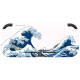 PlayVital ZealProtect Protective Case for Nintendo Switch Lite, Hard Shell Ergonomic Grip Cover for Switch Lite w/Screen Protector & Thumb Grip Caps & Button Caps - The Great Wave off Kanagawa - PSLYT001