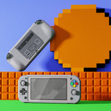 PlayVital ZealProtect Glossy Protective Case for Nintendo Switch Lite, Hard Shell Ergonomic Grip Cover for Switch Lite w/Screen Protector & Thumb Grip Caps & Button Caps - SFC SNES Classic EU Style - PSLYY7001