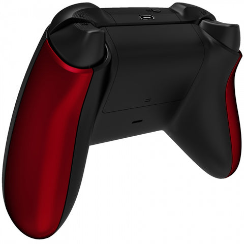eXtremeRate Scarlet Red Soft Touch Grip Back Panels, Comfortable Non-Slip Side Rails Handles, Game Improvement Replacement Parts for Xbox Series S / X Controller - Controller NOT Included - PX3P303