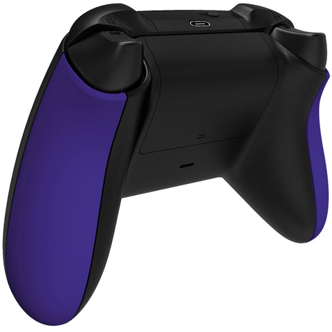 eXtremeRate Purple Soft Touch Grip Back Panels, Comfortable Non-Slip Side Rails Handles, Game Improvement Replacement Parts for Xbox Series S / X Controller - Controller NOT Included - PX3P307
