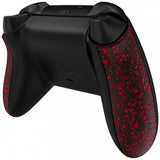 eXtremeRate Textured Red Back Panels, Comfortable Non-Slip Side Rails, 3D Splashing Handles, Game Improvement Replacement Parts for Xbox Series X/S Controller - Controller NOT Included - PX3P342