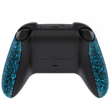 eXtremeRate Textured Blue Back Panels, Comfortable Non-Slip Side Rails, 3D Splashing Handles, Game Improvement Replacement Parts for Xbox Series X/S Controller - Controller NOT Included - PX3P343