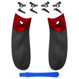 eXtremeRate Scarlet Red FLEXOR Rubberized Side Rails Grips Trigger Stop Kit for Xbox Series X / S Controller, Anti-Slip Ergonomic Trigger Stopper Handle Grips for Xbox Core Controller - Diamond Textured - PX3Q3003