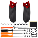 eXtremeRate Flexor Clicky Rubberized Side Rail Grips Trigger Stop Kit for Xbox Series X & S Controller, Diamond Textured Scarlet Red Anti-Slip Ergonomic Trigger Stopper Handle Grips for Xbox Core Controller - PX3Q3003P