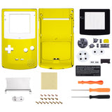 eXtremeRate IPS Ready Upgraded Chrome Gold Glossy GBC Replacement Shell Full Housing Cover w/ Buttons for Gameboy Color – Fit for GBC OSD IPS & Regular IPS & Standard LCD – Console & IPS Screen NOT Included - QCBD4001