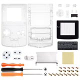 eXtremeRate IPS Ready Upgraded Transparent Clear Replacement Shell Full Housing Cover & Buttons for Gameboy Color – Fit for GBC OSD IPS & Regular IPS & Standard LCD – Console & IPS Screen NOT Included - QCBM5001
