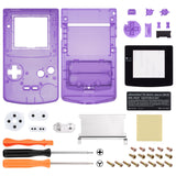 eXtremeRate IPS Ready Upgraded Clear Atomic Purple Replacement Shell Full Housing Cover & Buttons for Gameboy Color – Fit for GBC OSD IPS & Regular IPS & Standard LCD – Console & IPS Screen NOT Included - QCBM5005