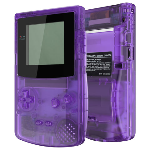 eXtremeRate IPS Ready Upgraded Clear Atomic Purple Replacement Shell Full Housing Cover & Buttons for Gameboy Color – Fit for GBC OSD IPS & Regular IPS & Standard LCD – Console & IPS Screen NOT Included - QCBM5005