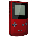eXtremeRate IPS Ready Upgraded Scarlet Red GBC Replacement Shell Full Housing Cover with Buttons for Gameboy Color – Fit for GBC OSD IPS & Regular IPS & Standard LCD – Console & IPS Screen NOT Included - QCBP3003