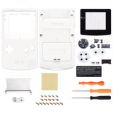 eXtremeRate IPS Ready Upgraded White GBC Replacement Shell Full Housing Cover w/ Buttons for Gameboy Color – Fit for GBC OSD IPS & Regular IPS & Standard LCD – Console & IPS Screen NOT Included - QCBP3008