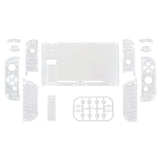 eXtremeRate Transparent Clear Back Plate for NS Switch Console, NS Joycon Handheld Controller Housing with Full Set Buttons, DIY Replacement Shell for NS Switch - QM501