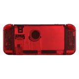 eXtremeRate Transparent Clear Red Back Plate for NS Switch Console, NS Joycon Handheld Controller Housing with Full Set Buttons, DIY Replacement Shell for NS Switch - QM502