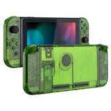 eXtremeRate Transparent Clear Green Back Plate for NS Switch Console, NS Joycon Handheld Controller Housing with Full Set Buttons, DIY Replacement Shell for NS Switch - QM503