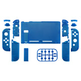 eXtremeRate Transparent Clear Blue Back Plate for NS Switch Console, NS Joycon Handheld Controller Housing with Full Set Buttons, DIY Replacement Shell for NS Switch - QM504