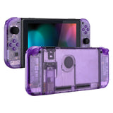 eXtremeRate Clear Atomic Purple Back Plate for NS Switch Console, NS Joycon Handheld Controller Housing with Full Set Buttons, DIY Replacement Shell for NS Switch - QM505