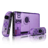 eXtremeRate Clear Atomic Purple Back Plate for NS Switch Console, NS Joycon Handheld Controller Housing with Full Set Buttons, DIY Replacement Shell for NS Switch - QM505