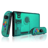 eXtremeRate Back Plate for NS Switch Console, NS Joycon Handheld Controller Housing with Colorful Buttons, DIY Replacement Shell for Nintendo Switch -Emerald Green - QM508
