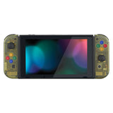 eXtremeRate Back Plate for NS Switch Console, NS Joycon Handheld Controller Housing with Colorful Buttons, DIY Replacement Shell for Nintendo Switch -Amber Yellow - QM509