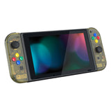 eXtremeRate Back Plate for NS Switch Console, NS Joycon Handheld Controller Housing with Colorful Buttons, DIY Replacement Shell for Nintendo Switch -Amber Yellow - QM509