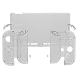 eXtremeRate Clear Black Back Plate for NS Switch Console, NS Joycon Handheld Controller Housing with Full Set Buttons, DIY Replacement Shell for Nintendo Switch - QM510