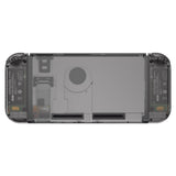 eXtremeRate Clear Black Back Plate for NS Switch Console, NS Joycon Handheld Controller Housing with Full Set Buttons, DIY Replacement Shell for Nintendo Switch - QM510