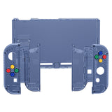 eXtremeRate Clear Deep Ocean Blue Back Plate for NS Switch Console, NS Joycon Handheld Controller Housing with Full Set Buttons, DIY Replacement Shell for Nintendo Switch - QM512
