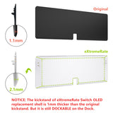 eXtremeRate Clear Custom Full Set Shell for Nintendo Switch OLED, DIY Replacement Console Back Plate & Kickstand, NS Joycon Handheld Controller Housing with Colorful Buttons for Nintendo Switch OLED - QNSOM5001