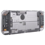 eXtremeRate Clear Custom Full Set Shell for Nintendo Switch OLED, DIY Replacement Console Back Plate & Kickstand, NS Joycon Handheld Controller Housing with Colorful Buttons for Nintendo Switch OLED - QNSOM5001