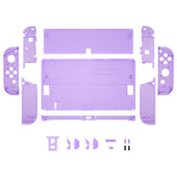 eXtremeRate Clear Atomic Purple Custom Full Set Shell for Nintendo Switch OLED, DIY Replacement Console Back Plate & Kickstand, NS Joycon Handheld Controller Housing with Colorful Buttons for Nintendo Switch OLED - QNSOM5002