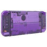 eXtremeRate Clear Atomic Purple Custom Full Set Shell for Nintendo Switch OLED, DIY Replacement Console Back Plate & Kickstand, NS Joycon Handheld Controller Housing with Colorful Buttons for Nintendo Switch OLED - QNSOM5002