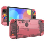 eXtremeRate Cherry Pink Custom Full Set Shell for Nintendo Switch OLED, DIY Replacement Console Back Plate & Kickstand, NS Joycon Handheld Controller Housing with Colorful Buttons for Nintendo Switch OLED - QNSOM5004