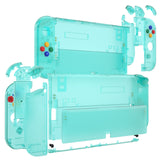 eXtremeRate Emerald Green Custom Full Set Shell for Nintendo Switch OLED, DIY Replacement Console Back Plate & Kickstand, NS Joycon Handheld Controller Housing with Colorful Buttons for Nintendo Switch OLED - QNSOM5007
