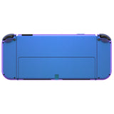 eXtremeRate Chameleon Purple Blue Full Set Shell for Nintendo Switch OLED, Replacement Console Back Plate & Metal Kickstand, NS Joycon Handheld Controller Housing & Buttons for Nintendo Switch OLED - QNSOP3001