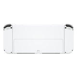 eXtremeRate White Soft Touch Full Set Shell for Nintendo Switch OLED, Replacement Console Back Plate & Metal Kickstand, NS Joycon Handheld Controller Housing & Buttons for Nintendo Switch OLED - QNSOP3005