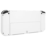 eXtremeRate White Soft Touch Full Set Shell for Nintendo Switch OLED, Replacement Console Back Plate & Metal Kickstand, NS Joycon Handheld Controller Housing & Buttons for Nintendo Switch OLED - QNSOP3005