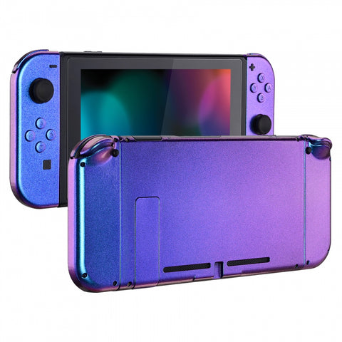 eXtremeRate Chamillionaire Glossy Handheld Console Back Plate, Joycon Handheld Controller Housing Shell With Full Set Buttons DIY Replacement Part for NS Switch - QP301
