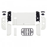 eXtremeRate Soft Touch Grip White Handheld Console Back Plate, Joycon Handheld Controller Housing Shell With Full Set Buttons DIY Replacement Part for NS Switch - QP303