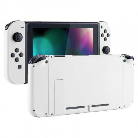 eXtremeRate Soft Touch Grip White Handheld Console Back Plate, Joycon Handheld Controller Housing Shell With Full Set Buttons DIY Replacement Part for NS Switch - QP303