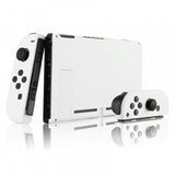 eXtremeRate Soft Touch Grip White Handheld Console Back Plate, Joycon Handheld Controller Housing Shell With Full Set Buttons DIY Replacement Part for NS Switch - QP303