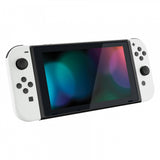 eXtremeRate Soft Touch Grip White Handheld Console Back Plate, Joycon Handheld Controller Housing Shell With Full Set Buttons DIY Replacement Part for NS Switch - QP303