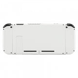 eXtremeRate Soft Touch Grip White Handheld Console Back Plate, Joycon Handheld Controller Housing Shell With Full Set Buttons DIY Replacement Part for NS Switch - QP303
